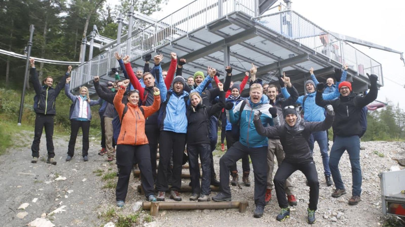Company hike with Felix Gottwald