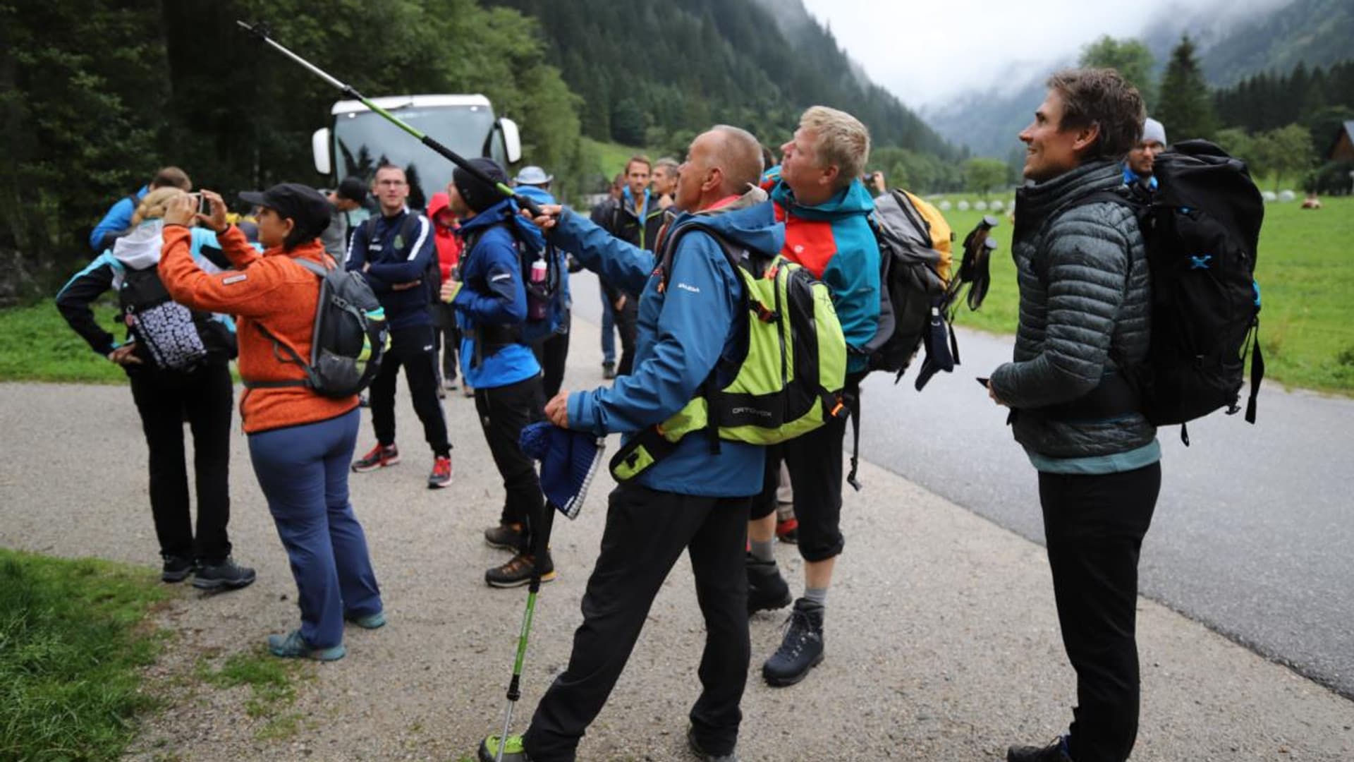 Company hike with Felix Gottwald