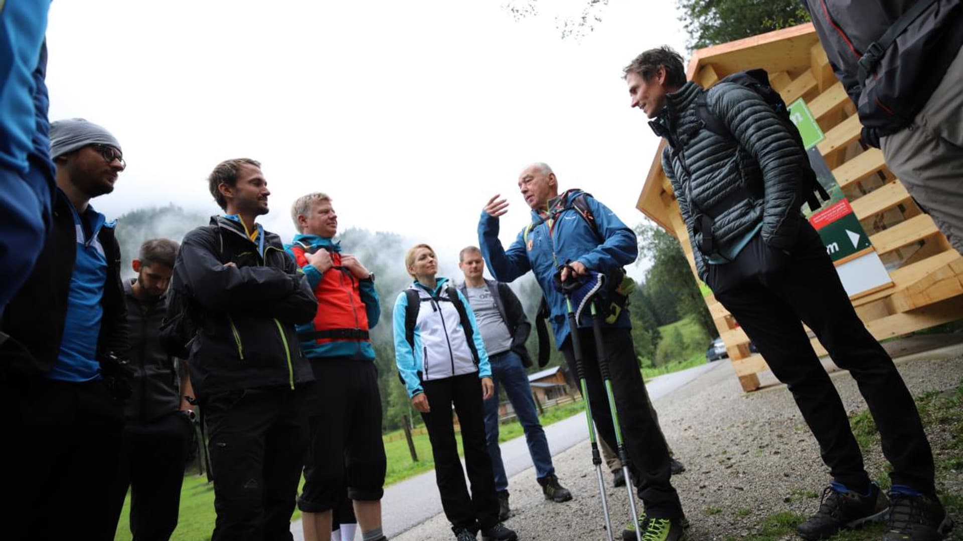 Company hike with Felix Gottwald