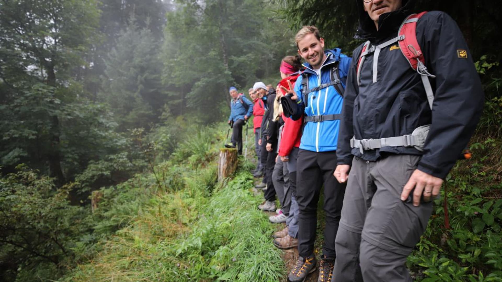 Company hike with Felix Gottwald