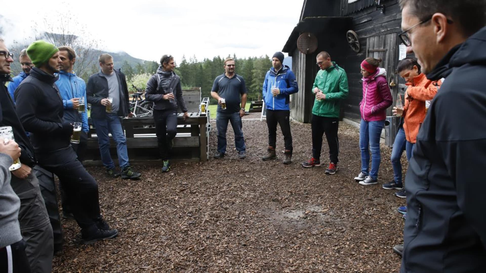 Company hike with Felix Gottwald