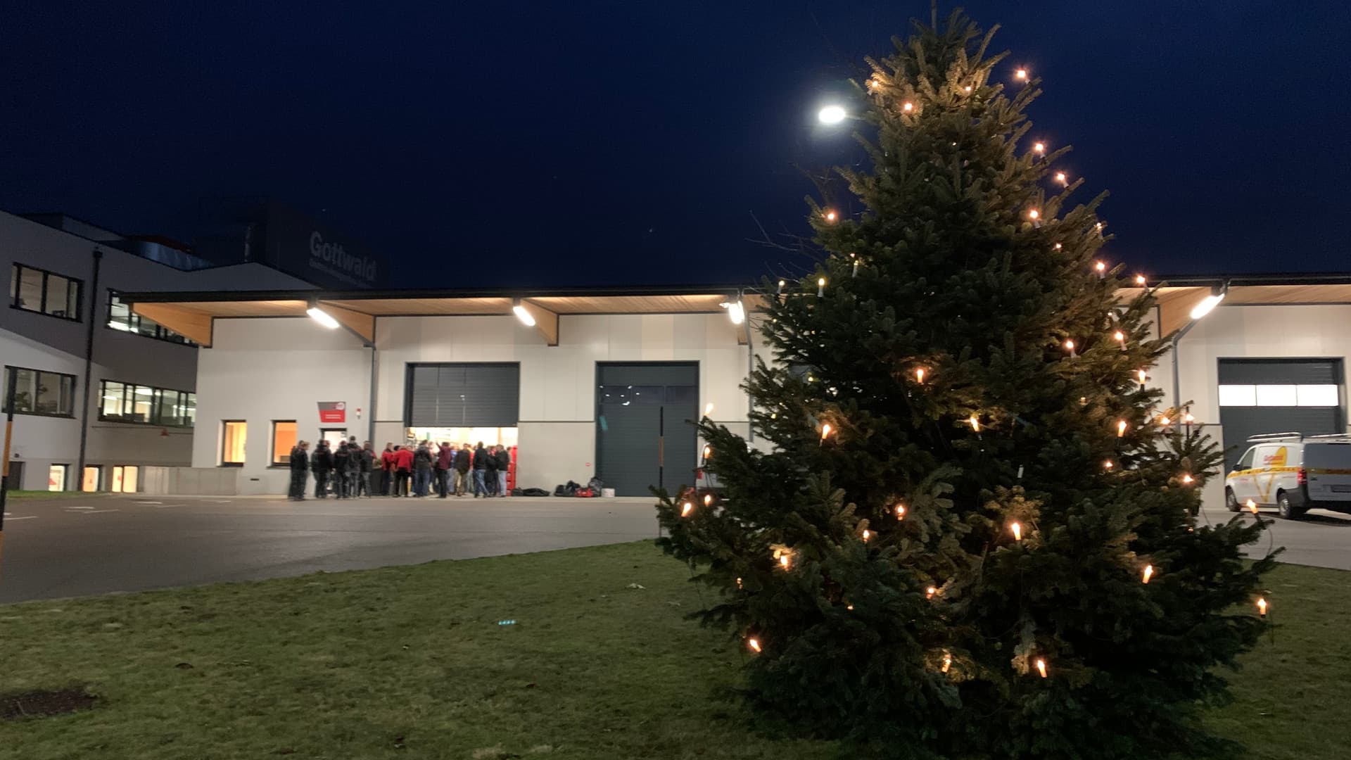 The traditional switching on of the Christmas lights